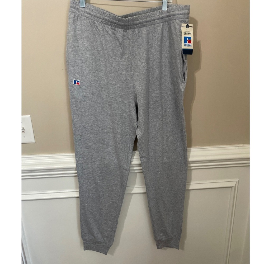 Russell Athletic Vintage 90s Deadstock Mens Jogger Sweatpants Gray Cotton XL